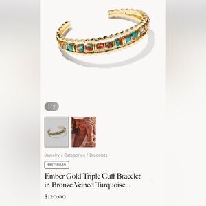 Kendra Scott Gold Cuff Bracelet with Multicolor Stones